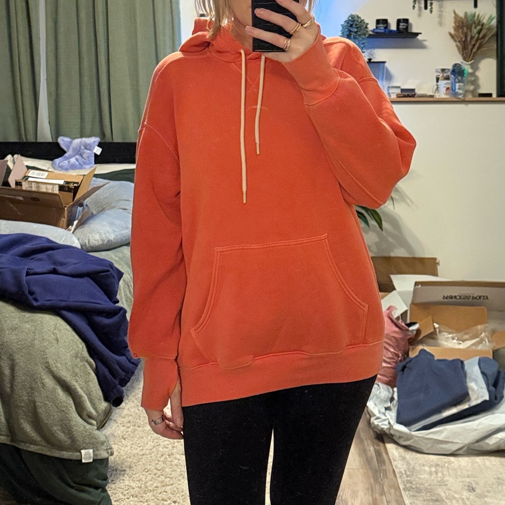 Aerie | OFFLINE Cloud Fleece Hoodie Starburst Orange Small - Picture 5 of 12